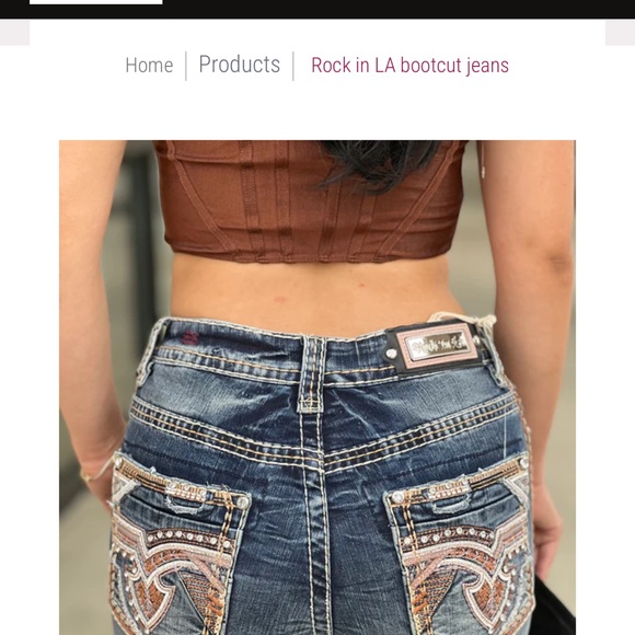 Rock In LA Women’s Blue Denim Jeans with Embroidered Pockets 30/32 - Picture 4 of 16